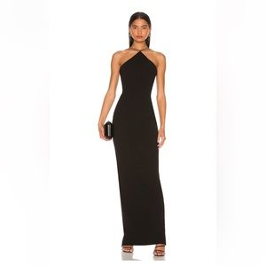 Nookie Black Floor Length Halter Trinity Dress - Size Medium